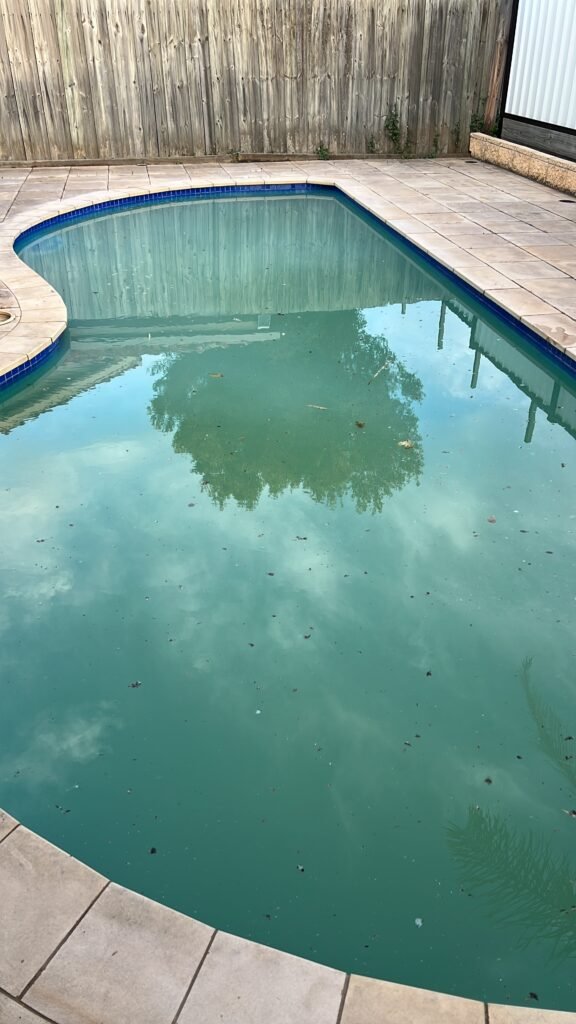 Cloudy pool water before treatment in Taylors Lakes Melbourne