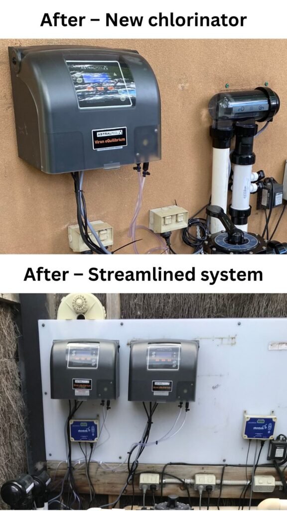 New pool chlorinator and streamlined pool chlorinator system installed in Melbourne